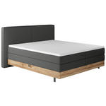 BOXSPRINGBETT 160/200 cm  in Anthrazit  - Anthrazit/Schwarz, Natur, Holz/Textil (160/200cm) - Valnatura