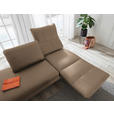 RÉCAMIERE in Echtleder Hellbraun  - Chromfarben/Hellbraun, Design, Leder/Metall (209/85-109/95-16cm) - Dieter Knoll