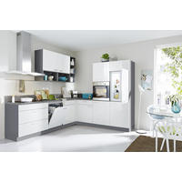 ROHOVÁ KUCHYŇA STAR 275 - sivá/biela, Design, kompozitné drevo (275/245cm) - Welnova