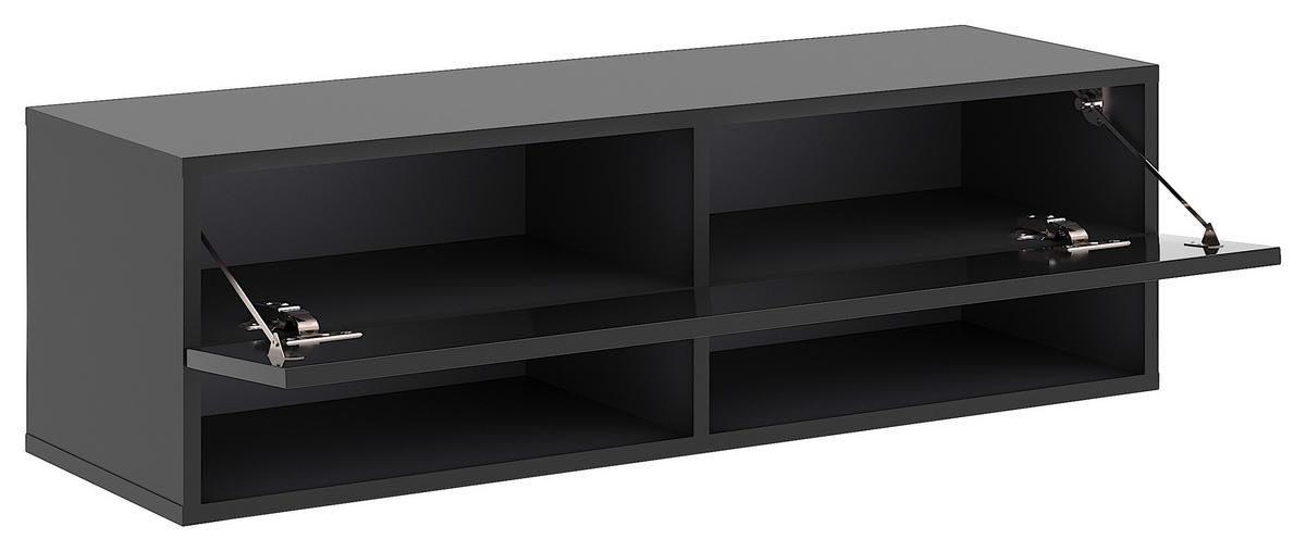 LOWBOARD DERBY  in 100/31,5/32,5 cm  - Schwarz Hochglanz/Schwarz, Design, Holzwerkstoff (100/31,5/32,5cm) - Livetastic