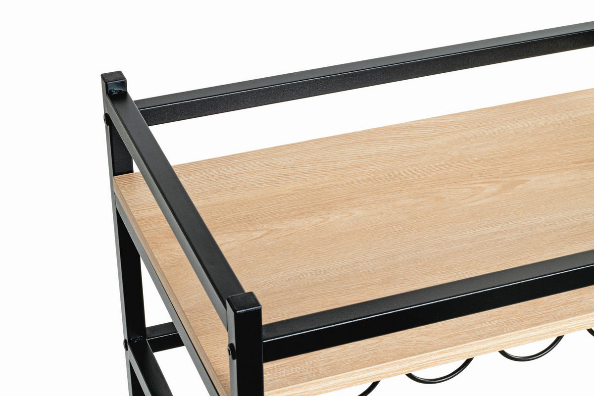 SERVIERWAGEN Schwarz, Eichefarben  - Kaschmir/Eichefarben, Trend, Holzwerkstoff/Kunststoff (60/40/80cm)