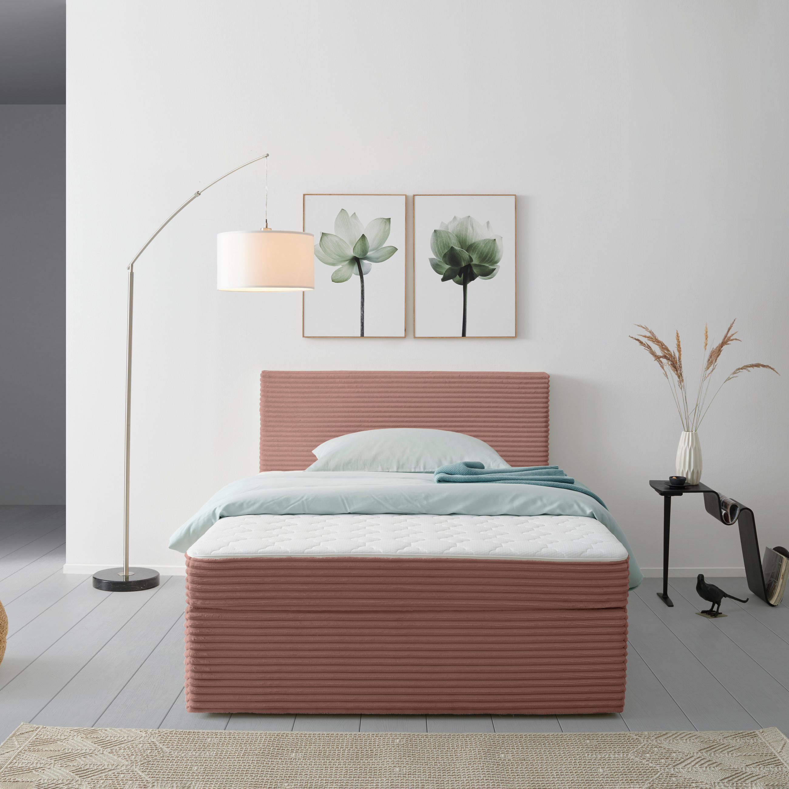 BOXBETT 120/200 cm  in Altrosa  - Altrosa, Modern, Holz/Textil (120/200cm) - MID.YOU