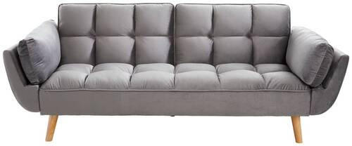 SCHLAFSOFA in Samt Grau  - Naturfarben/Grau, MODERN, Holz/Textil (212/92/81cm) - MID.YOU