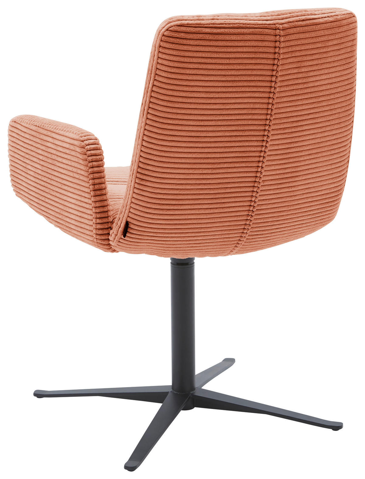 ARMLEHNSTUHL  in Cord  - Aprikose/Schwarz, Design, Textil/Metall (61/88/66cm) - Dieter Knoll