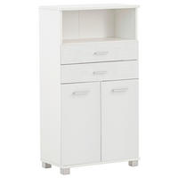 MIDISCHRANK 60/110,5/32,6 cm  - Silberfarben/Weiß, KONVENTIONELL, Holzwerkstoff/Kunststoff (60/110,5/32,6cm) - Stylife