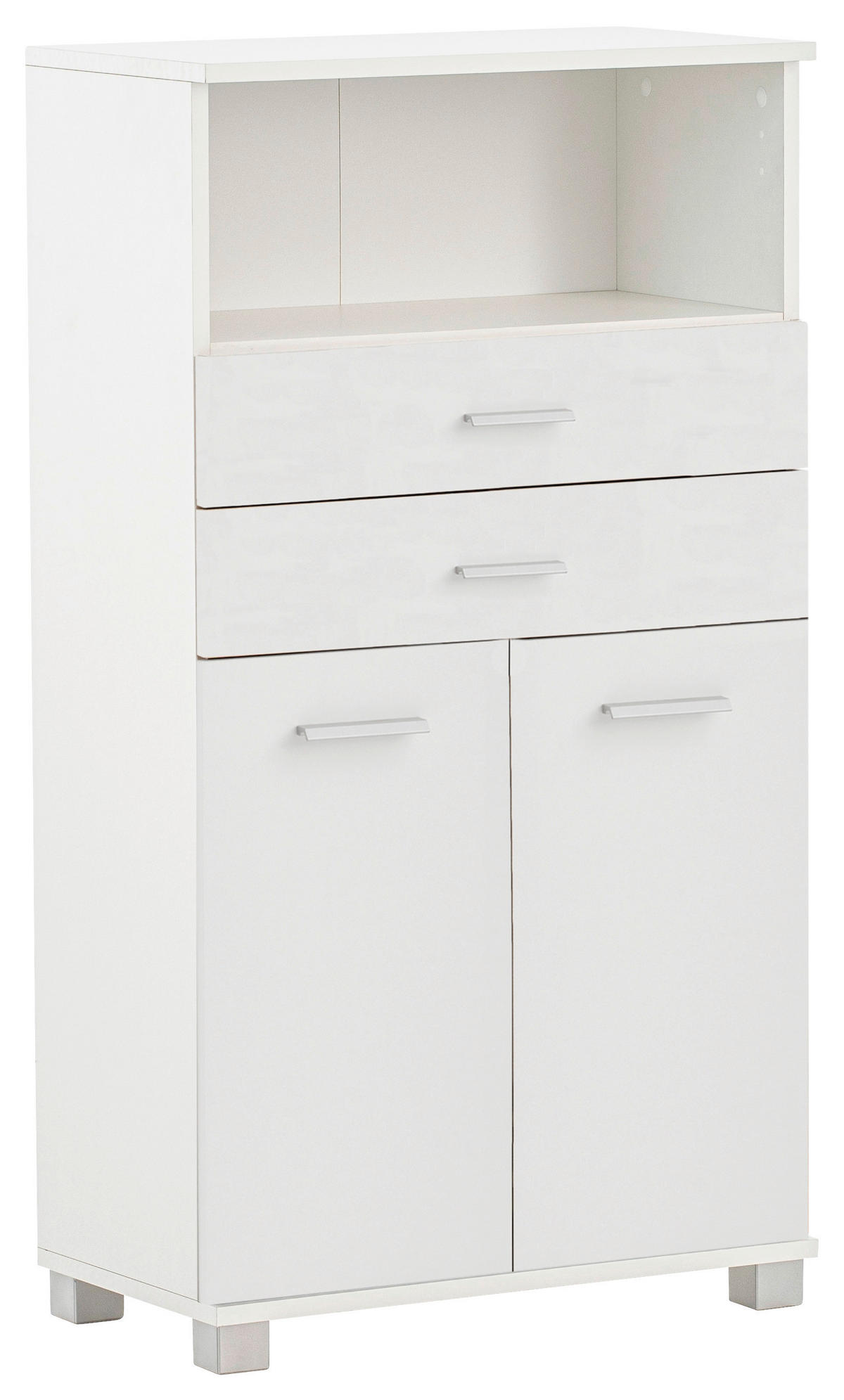 MIDISCHRANK 60/110,5/32,6 cm  - Silberfarben/Weiß, KONVENTIONELL, Holzwerkstoff/Kunststoff (60/110,5/32,6cm) - Stylife