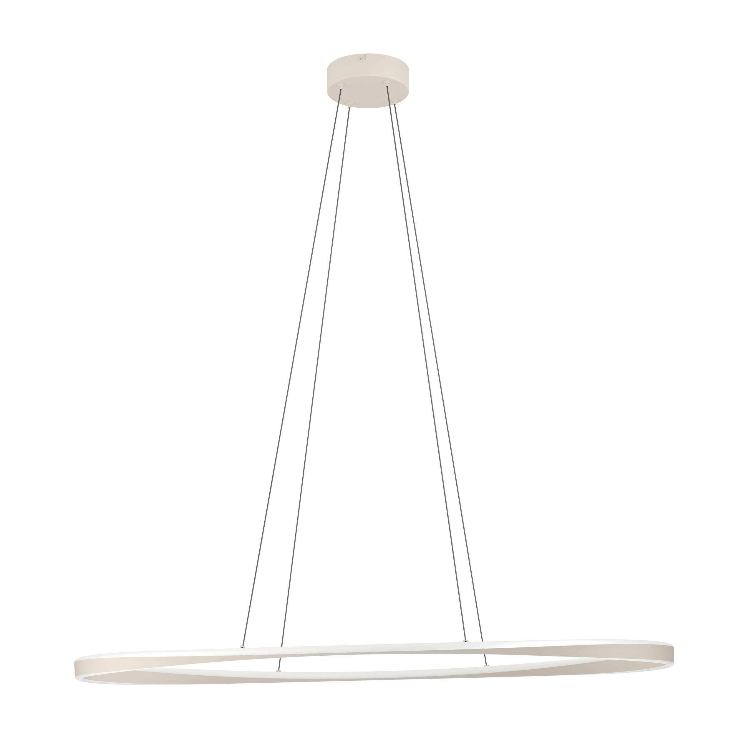 LED-HÄNGELEUCHTE 111/38/120 cm  - Sandfarben/Weiß, Design, Kunststoff/Metall (111/38/120cm) - Eglo