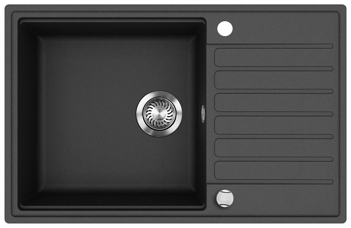 SPÜLENSET  - Schwarz, Basics, Stein/Metall (78/20/50cm) - Visiona