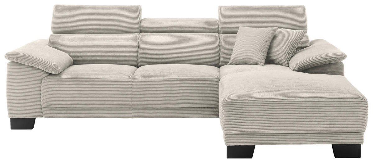 ECKSOFA in Cord Naturfarben  - Schwarz/Naturfarben, Design, Holz/Textil (270/174cm) - Pure Home Lifestyle