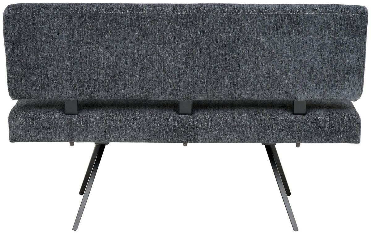 SITZBANK Metall, Textil Dunkelgrau  - Dunkelgrau/Schwarz, Konventionell, Textil/Metall (140/90/62cm) - MID.YOU