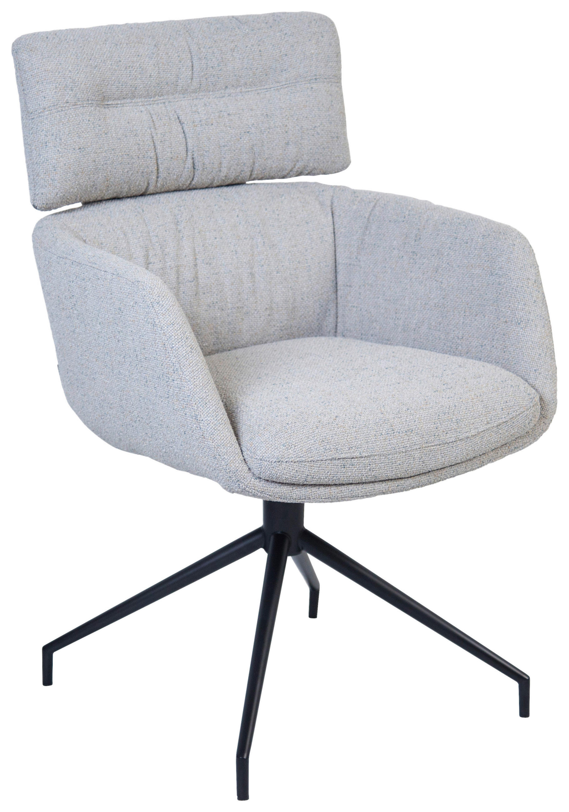 NASLANJAČ, kovina, tekstil siva, črna  - črna/siva, Design, kovina/tekstil (62/92/66cm) - Dieter Knoll