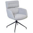 ARMLEHNSTUHL  Sitzfläche 360° drehbar, Stoffauswahl Webstoff  Grau, Schwarz  - Schwarz/Grau, Design, Textil/Metall (62/92/66cm) - Dieter Knoll