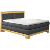BOXSPRINGBETT 160/200 cm  in Dunkelgrau  - Dunkelgrau, Natur, Holz/Textil (160/200cm) - Linea Natura