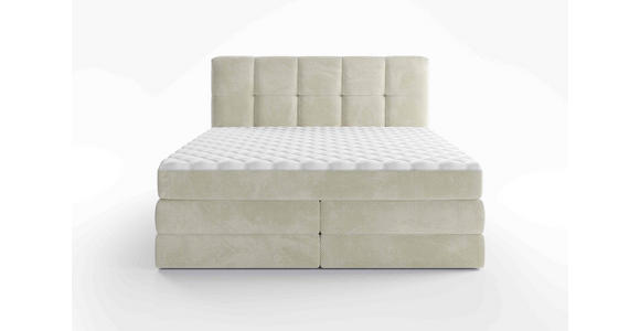 BOXSPRINGBETT 180/200 cm  in Creme  - Creme/Schwarz, Design, Kunststoff/Textil (180/200cm) - Esposa