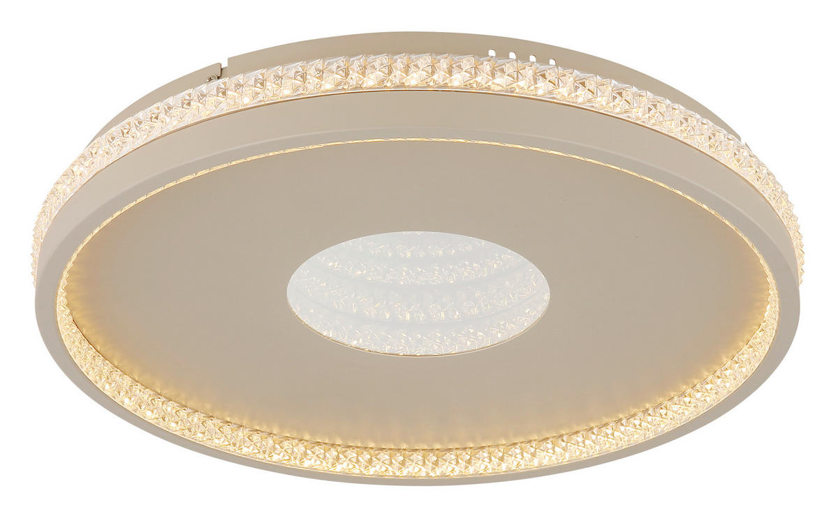 LED-DECKENLEUCHTE SHIRLEY 41/6.5 cm   - Sandfarben/Klar, Design, Kunststoff/Metall (41/6.5cm) - Globo