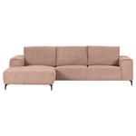 ECKSOFA in Cord Altrosa  - Schwarz/Altrosa, KONVENTIONELL, Textil/Metall (170/285cm) - Carryhome