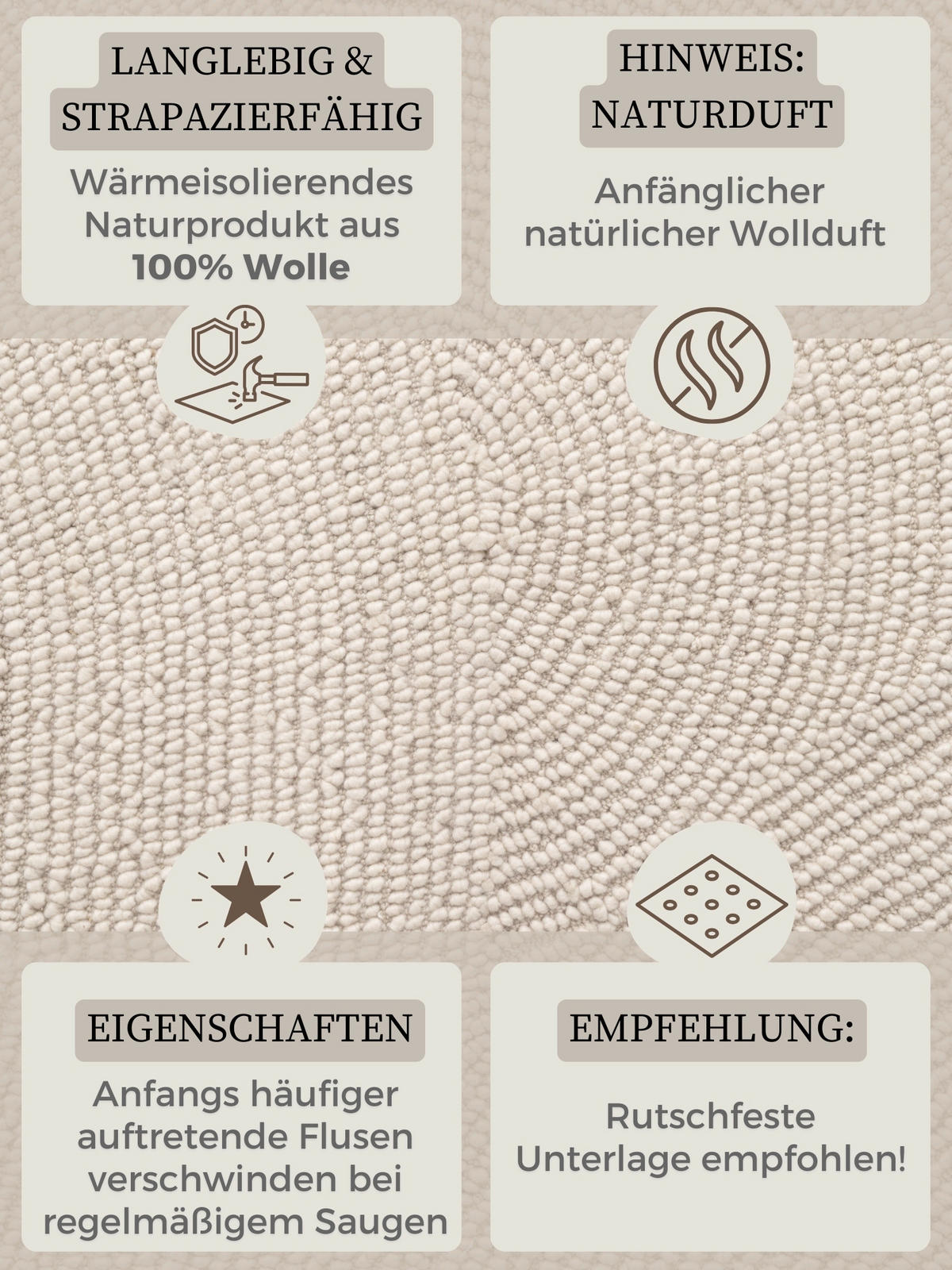 LÄUFER 80/300 cm Eleni  - Creme, Basics, Textil (80/300cm)