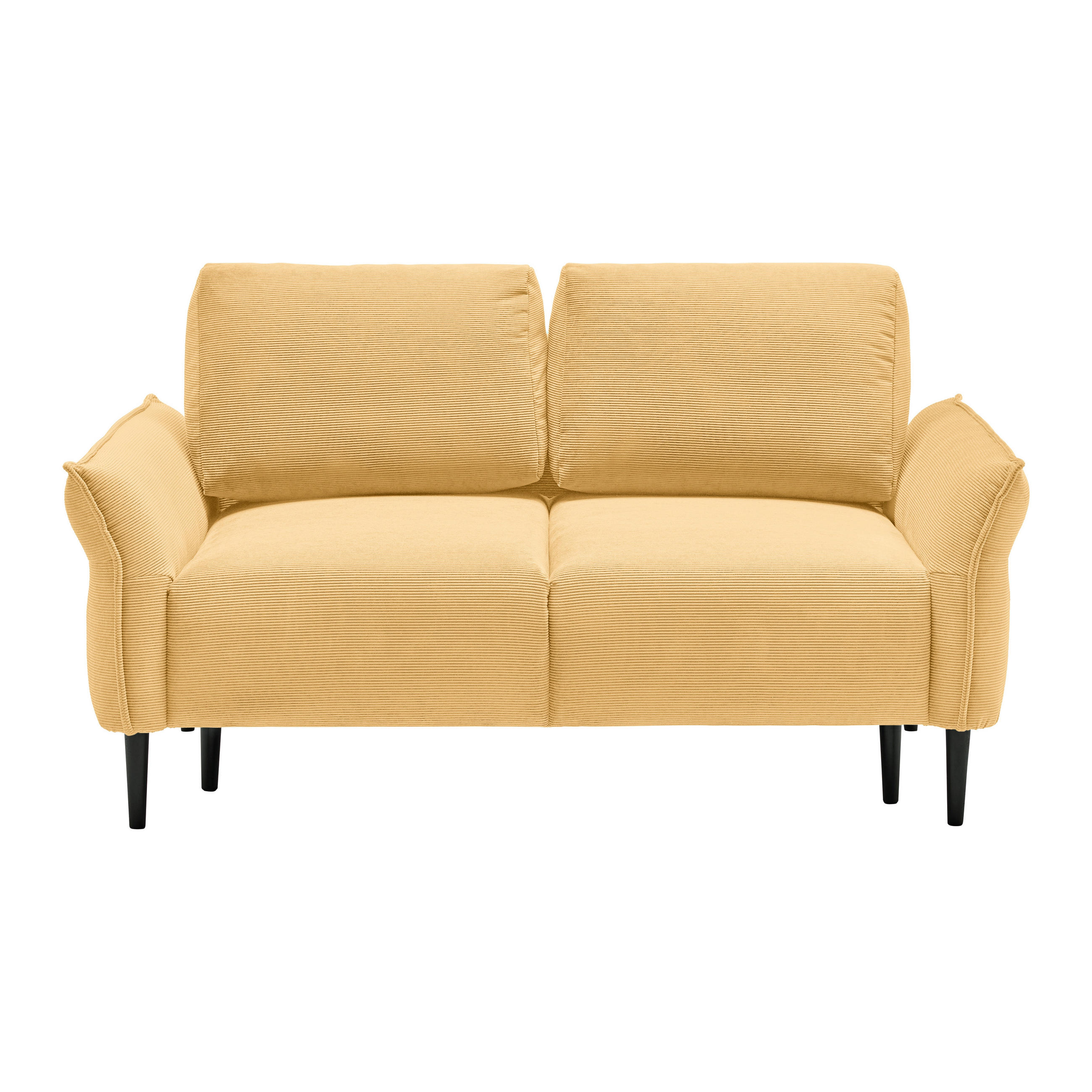 2-SITS SOFFA i textil gul  - svart/gul, Modern, trä/textil (150/85/92cm) - MID.YOU