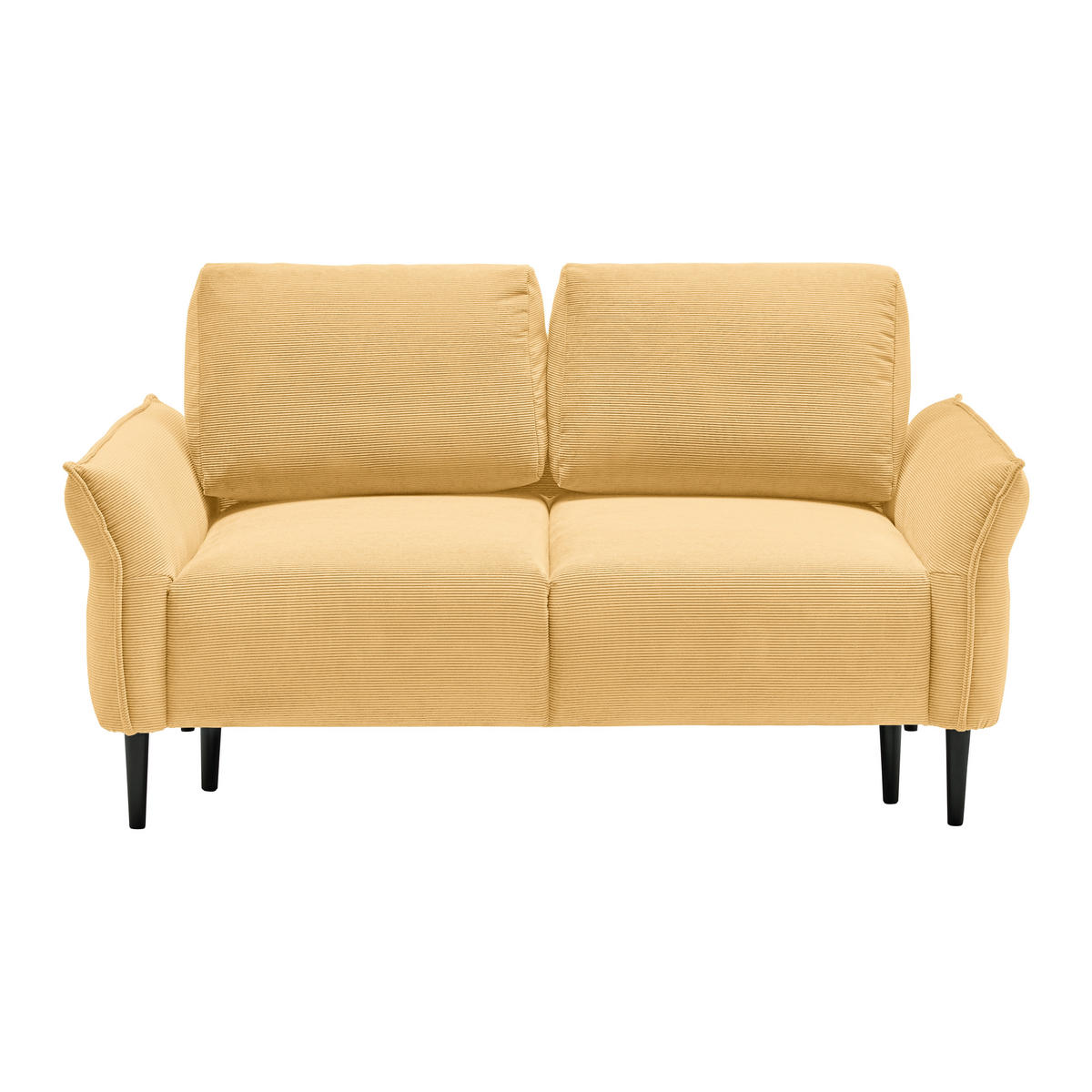 2-SITS SOFFA i textil gul  - svart/gul, Modern, trä/textil (150/85/92cm) - MID.YOU