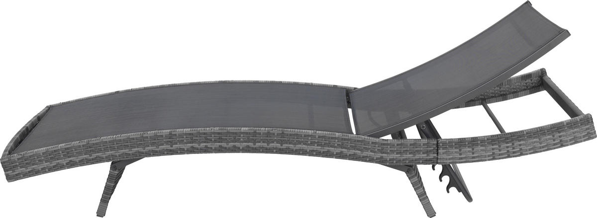 LEŽALJKA VRTNA  siva, crna  metal, plastika, tekstil      - siva/crna, Design, metal/tekstil (203/38/69cm) - Ambia Garden