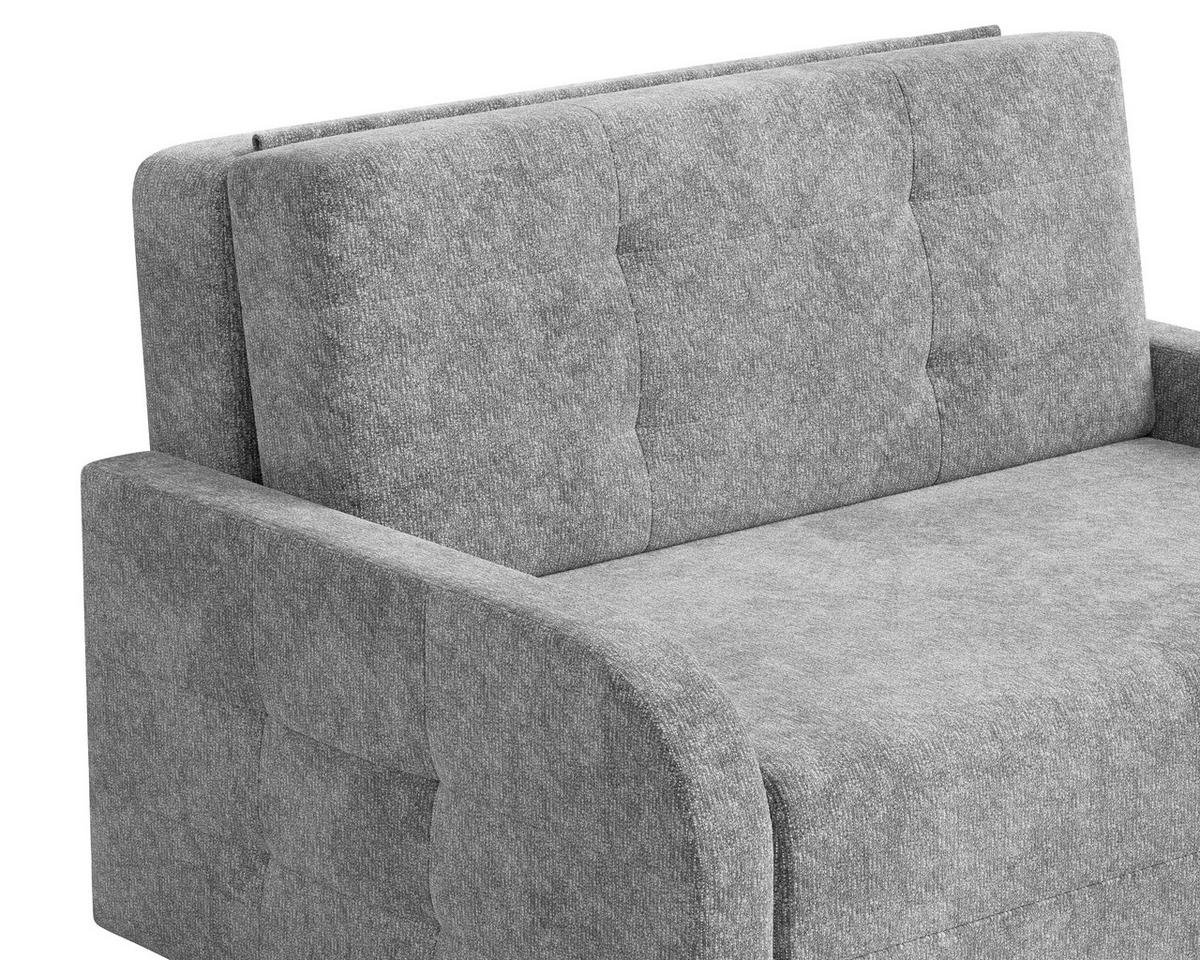 SCHLAFSOFA Chenille Dunkelgrau  inkl. Bettkasten, Schlaffunktion, Rücken echt, Liegefläche im Originalstoff  - Dunkelgrau/Schwarz, MODERN, Kunststoff/Textil (190/90/100cm) - Milino