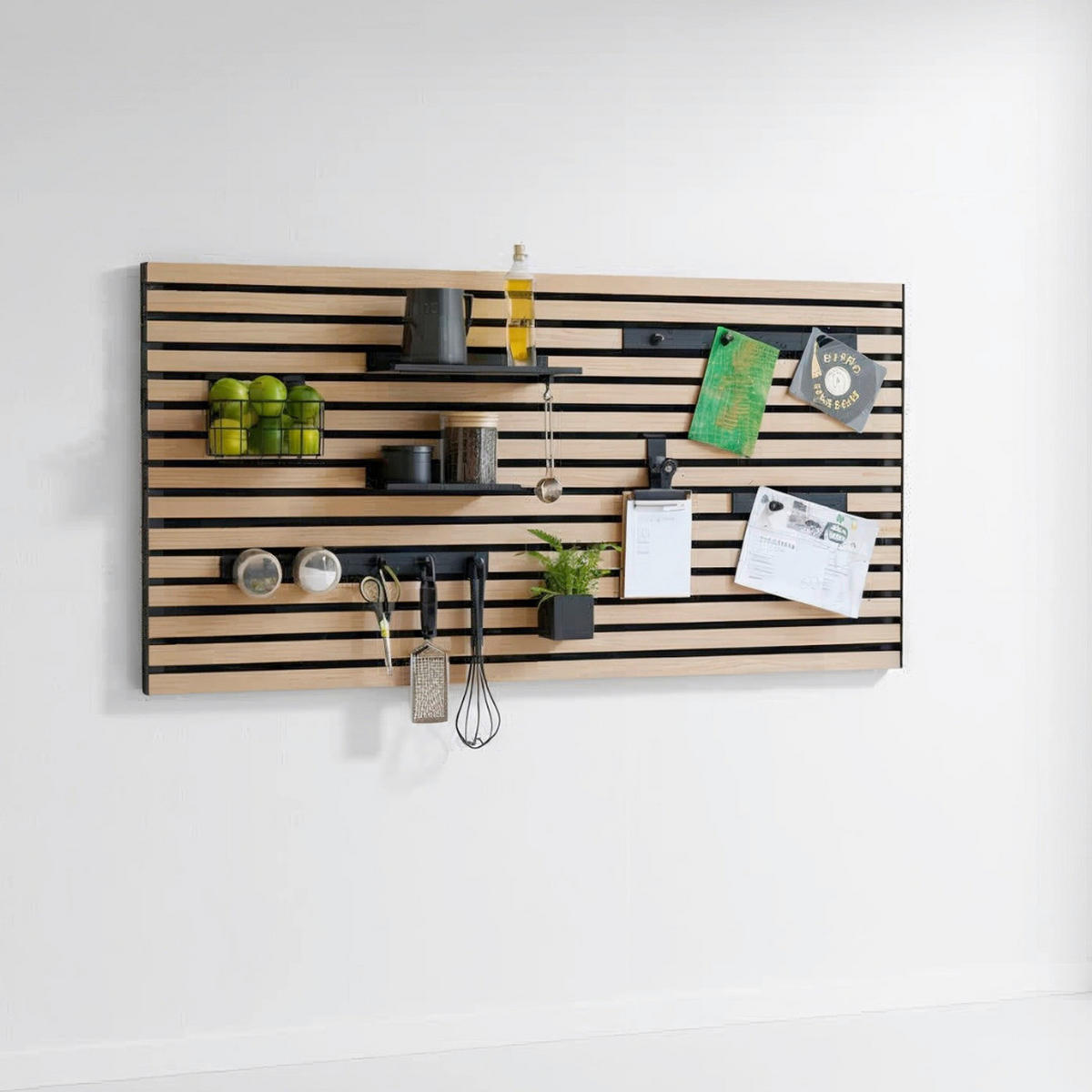 KÜCHEN-ORGANIZER-SET  - Schwarz/Braun, Basics, Holzwerkstoff/Metall (120/60/2cm)