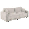 2-SITZER-SOFA in Chenille Creme  - Creme/Schwarz, KONVENTIONELL, Kunststoff/Textil (233/90/110cm) - Carryhome