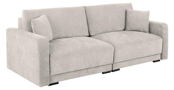 2-SITZER-SOFA in Chenille Creme  - Creme/Schwarz, KONVENTIONELL, Kunststoff/Textil (233/90/110cm) - Carryhome