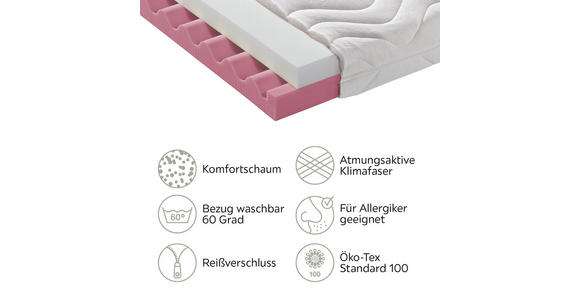 KOMFORTSCHAUMMATRATZE 90/200 cm Höhe ca. 15 cm - Weiß, KONVENTIONELL, Textil (90/200cm) - Sleeptex