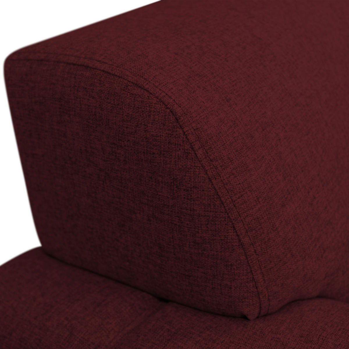ECKSOFA Dunkelrot Flachgewebe  - Silberfarben/Dunkelrot, Design, Kunststoff/Textil (266/266cm) - Livetastic