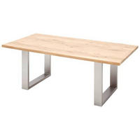 JÍDELNÍ STŮL, trámový dub, barvy dubu, 160/90/77 cm - barvy dubu/barvy nerez oceli, Design, kov/dřevo (160/90/77cm) - Livetastic