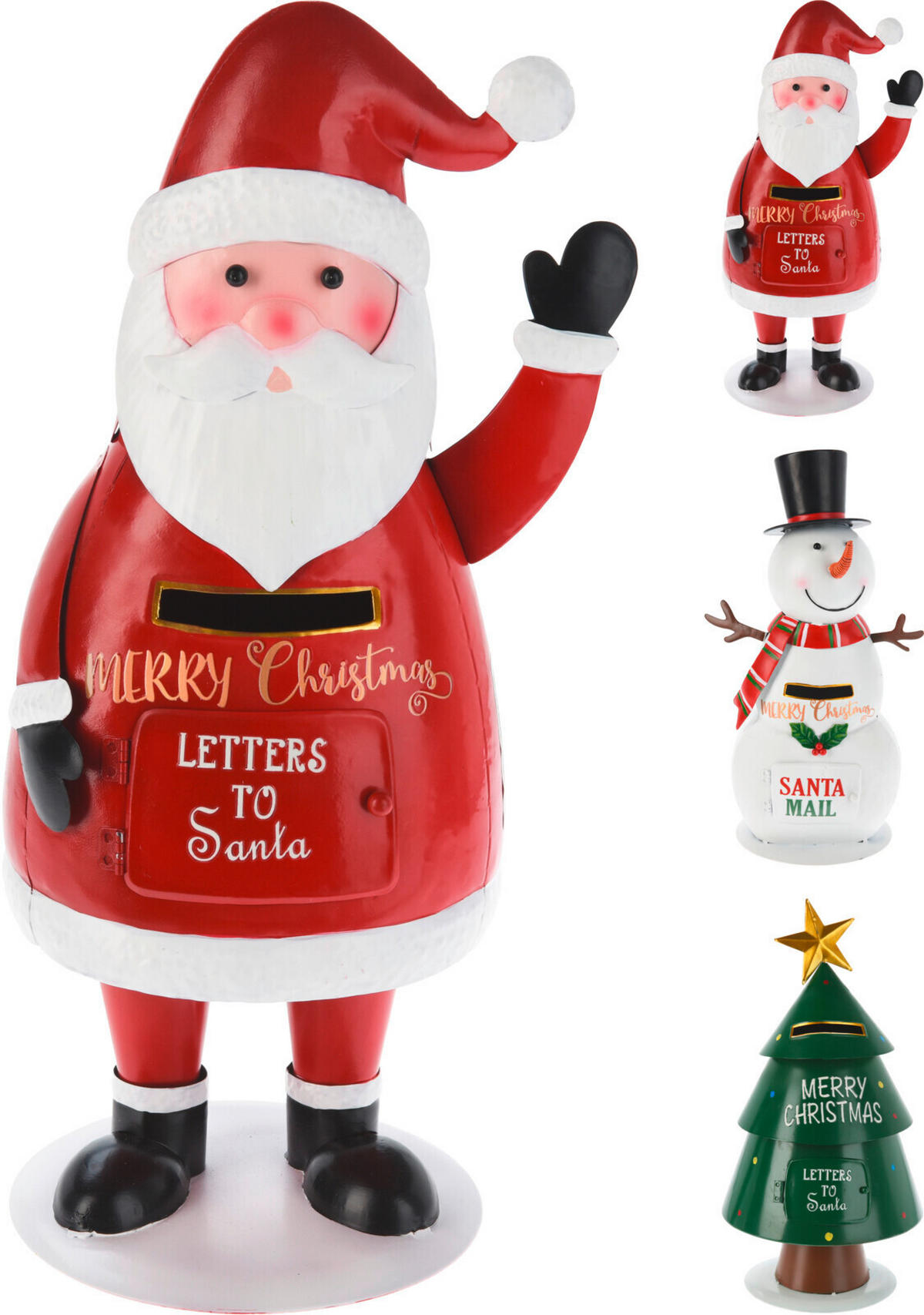 VÁNOČNÍ FIGURKA - bílá/zelená, Basics, kov (25cm)