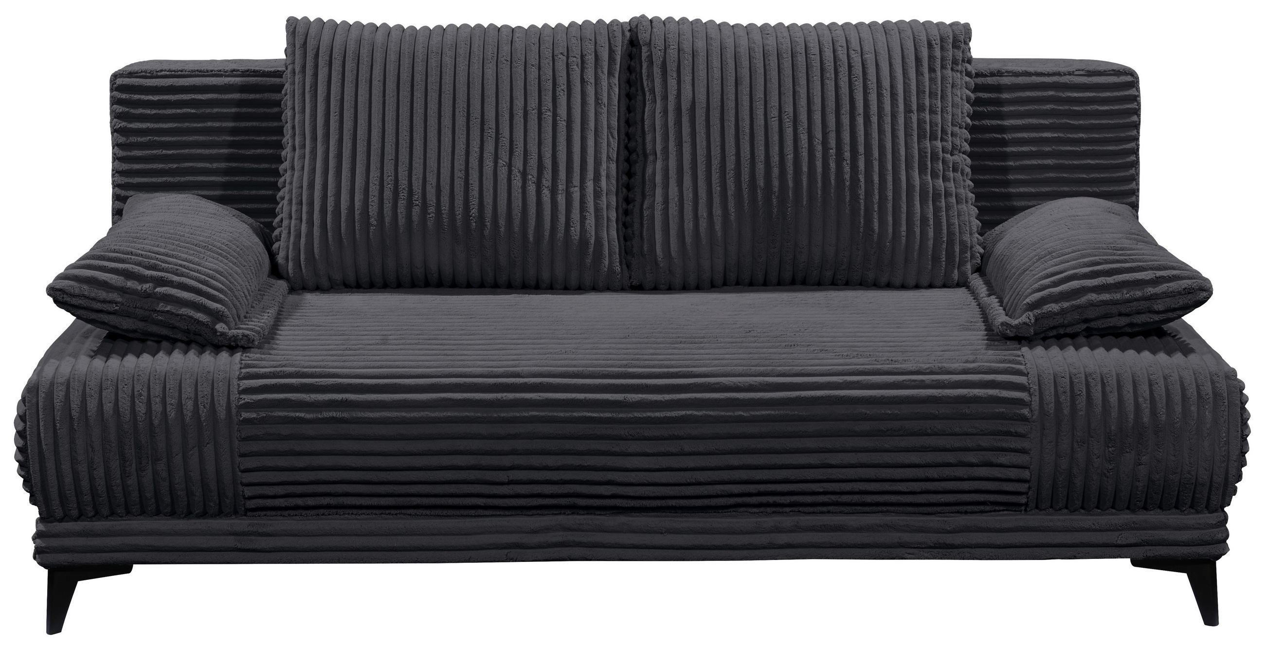 SCHLAFSOFA  mit Cord Schwarz  - Schwarz, KONVENTIONELL, Kunststoff/Textil (211/96/105cm) - Carryhome