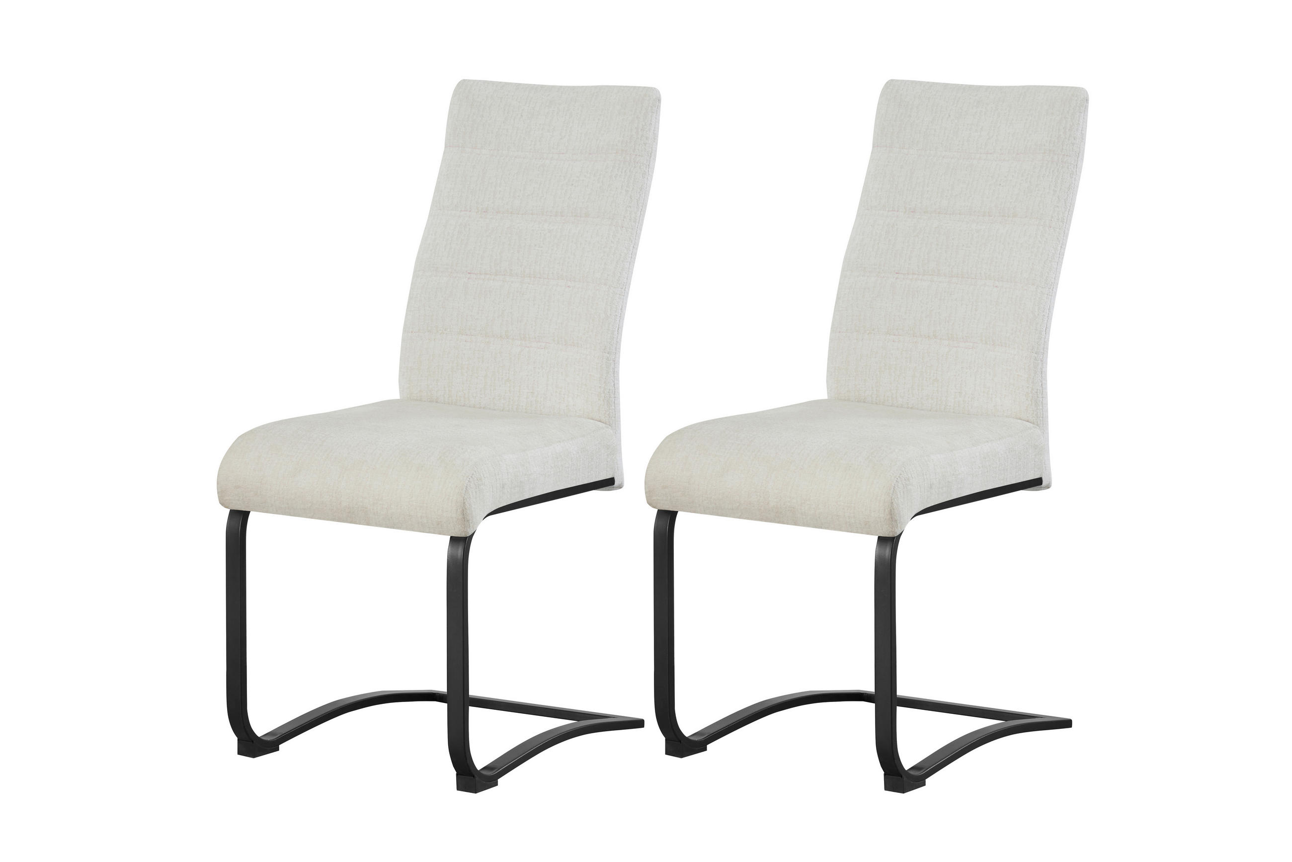 Set Scaune Cantilever din textil, crem