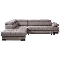ECKSOFA in Webstoff Hellgrau  - Hellgrau/Schwarz, Design, Textil/Metall (223/263cm) - Welnova