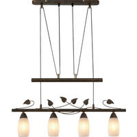 HÄNGELEUCHTE 72/10/100-160 cm   - Rostfarben/Weiß, KONVENTIONELL, Glas/Metall (72/10/100-160cm)