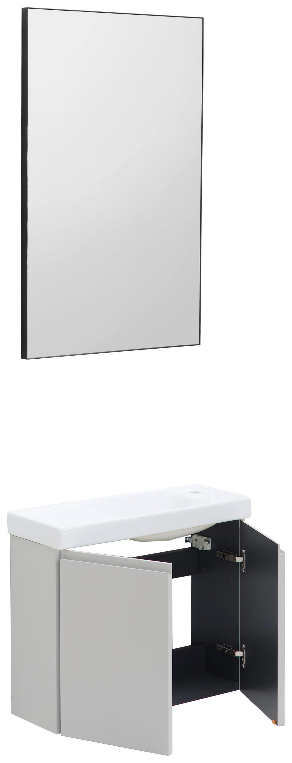 BADEZIMMER 3-teilig  in  - Kaschmir/Weiß Hochglanz, MODERN, Keramik/Holzwerkstoff (60/140/22cm) - MID.YOU