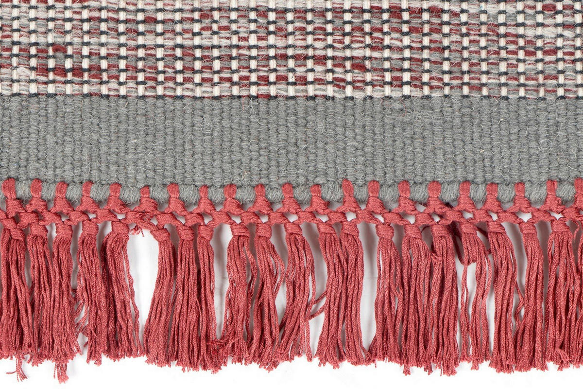 RAVNO TKANA PREPROGA      170/240 cm    taftano  siva, rdeča  - rdeča/siva, Basics, tekstil (170/240cm) - Kayoom