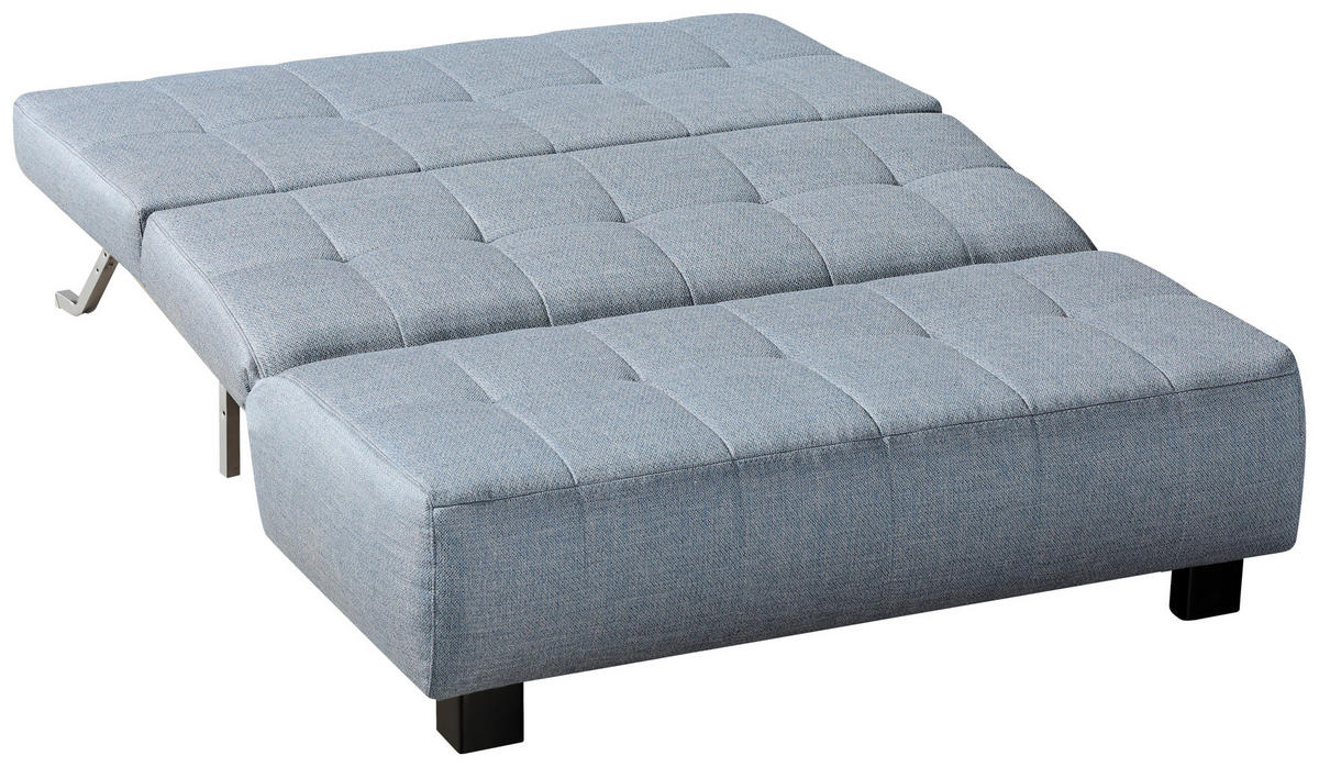 SCHLAFSOFA Textil Hellblau  - Schwarz/Hellblau, Design, Textil/Metall (145/92/102cm) - Novel