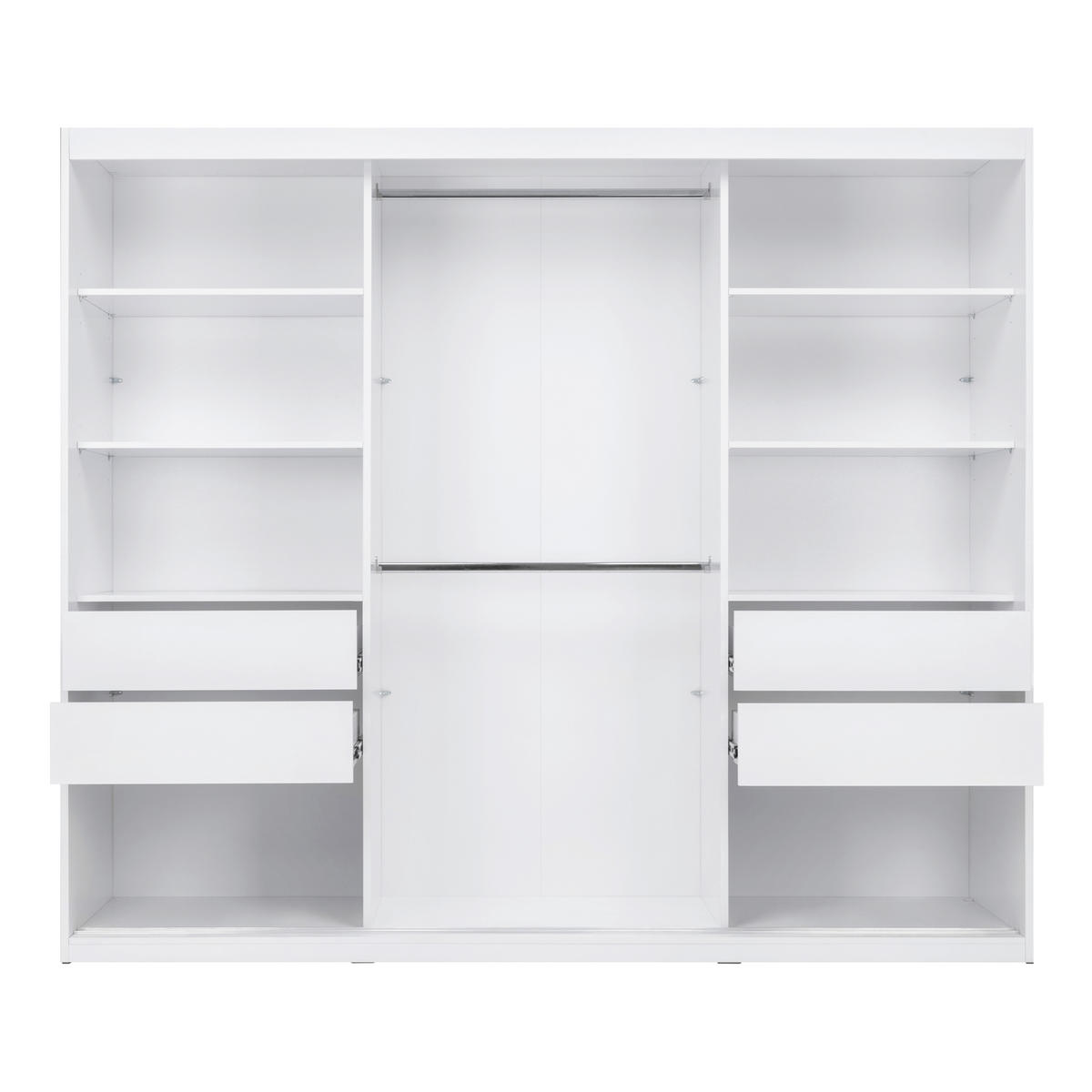 ORMAR S KLIZNIM VRATIMA bijela   - bijela/crna, Moderno, drvni materijal/metal (250/215/59,5cm) - P & B