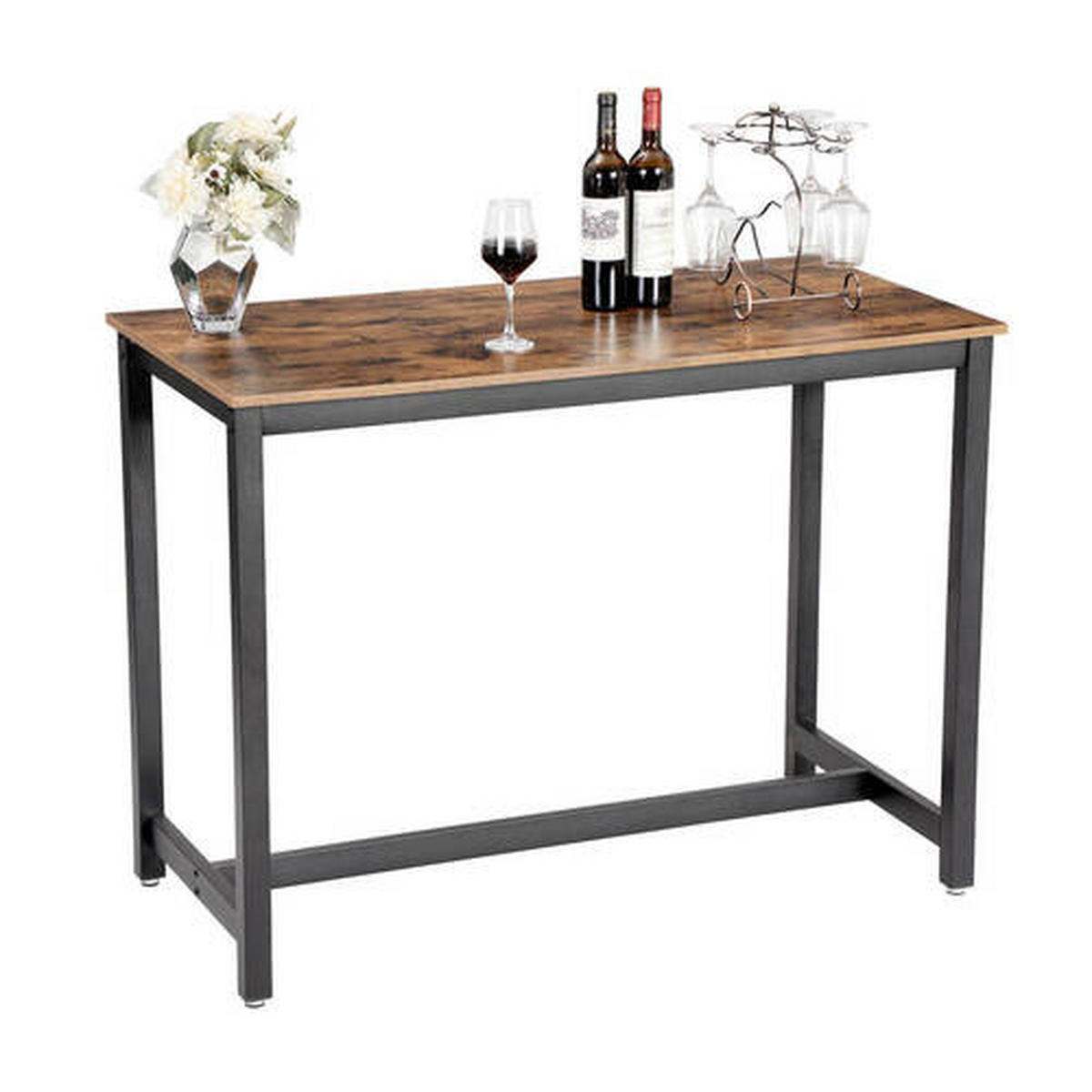 BAROVÝ STŮL, hnědá, černá, 120/60/90 cm - černá/hnědá, Natur, kov/kompozitní dřevo (120/60/90cm) - Boxxx