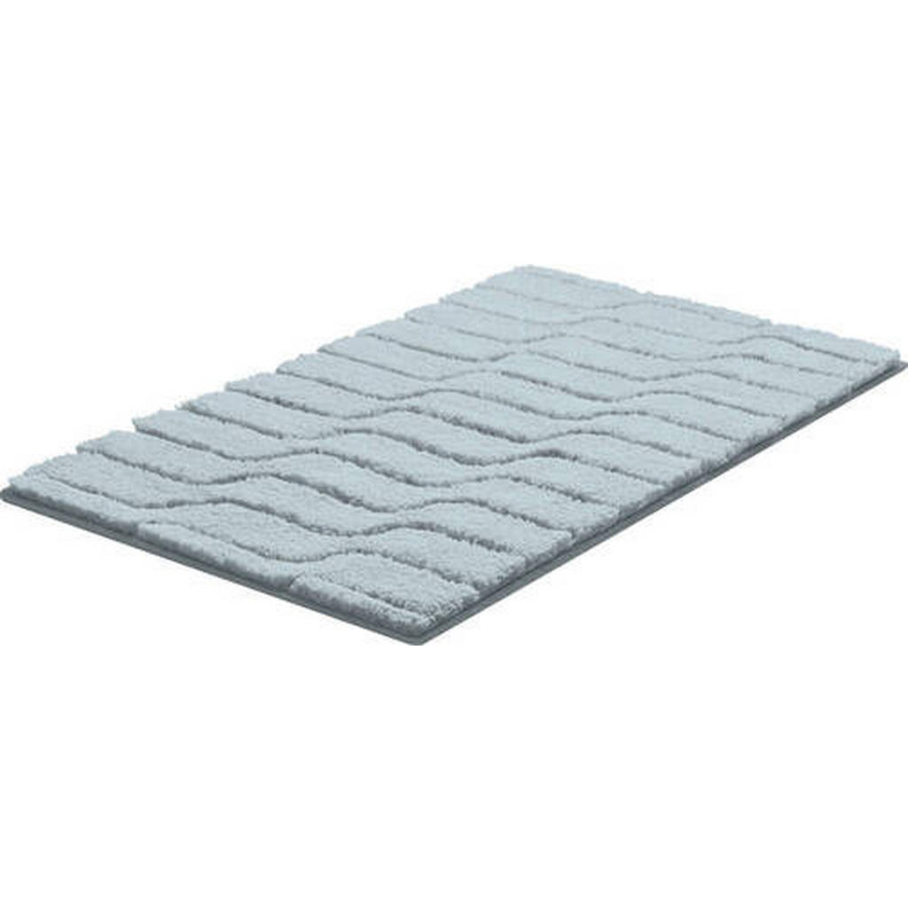 Thumbnail - Grund Badteppich Vogue, Salbeigrün, Textil, Wellen, rechteckig, 70x120 cm, Oeko-Tex® Standard 100, für Fußbodenheizung g...