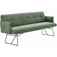 SITZBANK 212/89/70 cm Feincord Olivgrün Metall  - Schwarz/Olivgrün, Design, Textil/Metall (212/89/70cm) - Pure Home Lifestyle