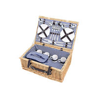 PICKNICKKORB FÜR 4 PERSONEN - Hellbraun, Basics, Holz/Textil (54/37/21cm)