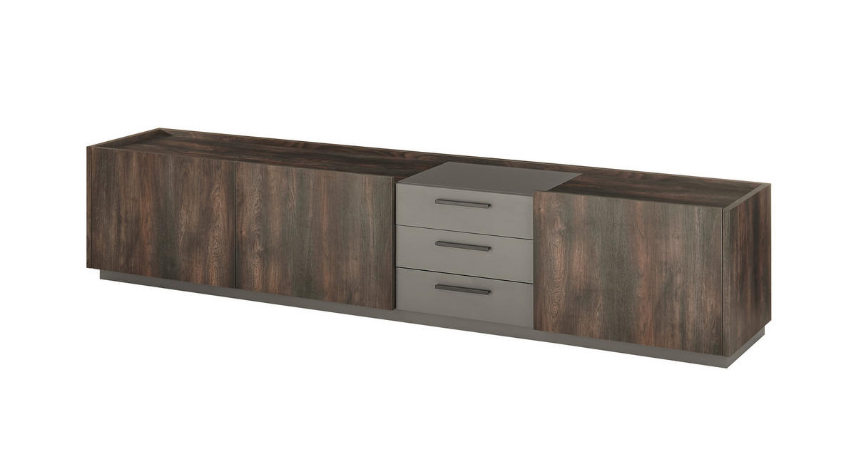LOWBOARD  in 240/50/45 cm  - Eichefarben/Anthrazit, Design, Holzwerkstoff/Metall (240/50/45cm) - MID.YOU