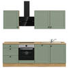 KÜCHENLEERBLOCK 240 cm   in Grün, Eichefarben  - Eichefarben/Schwarz, MODERN, Holzwerkstoff/Metall (240cm) - Nobilia