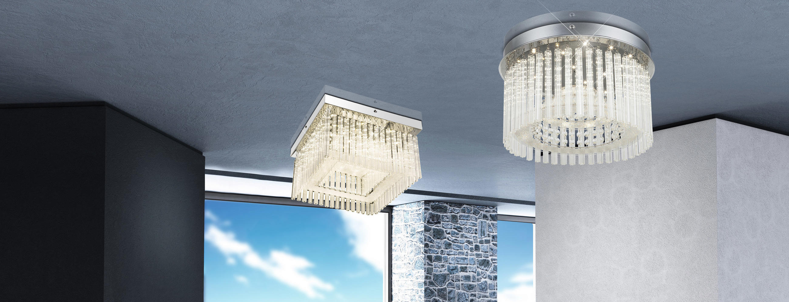 LED-DECKENLEUCHTE Joyce 37/23 cm   - Design, Glas/Kunststoff (37/23cm) - Globo
