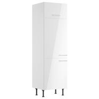 GERÄTEUMBAUSCHRANK 60/211,8/58,1 cm  in Weiß, Weiß Hochglanz  - Edelstahlfarben/Weiß Hochglanz, Basics, Holzwerkstoff/Metall (60/211,8/58,1cm) - Optifit