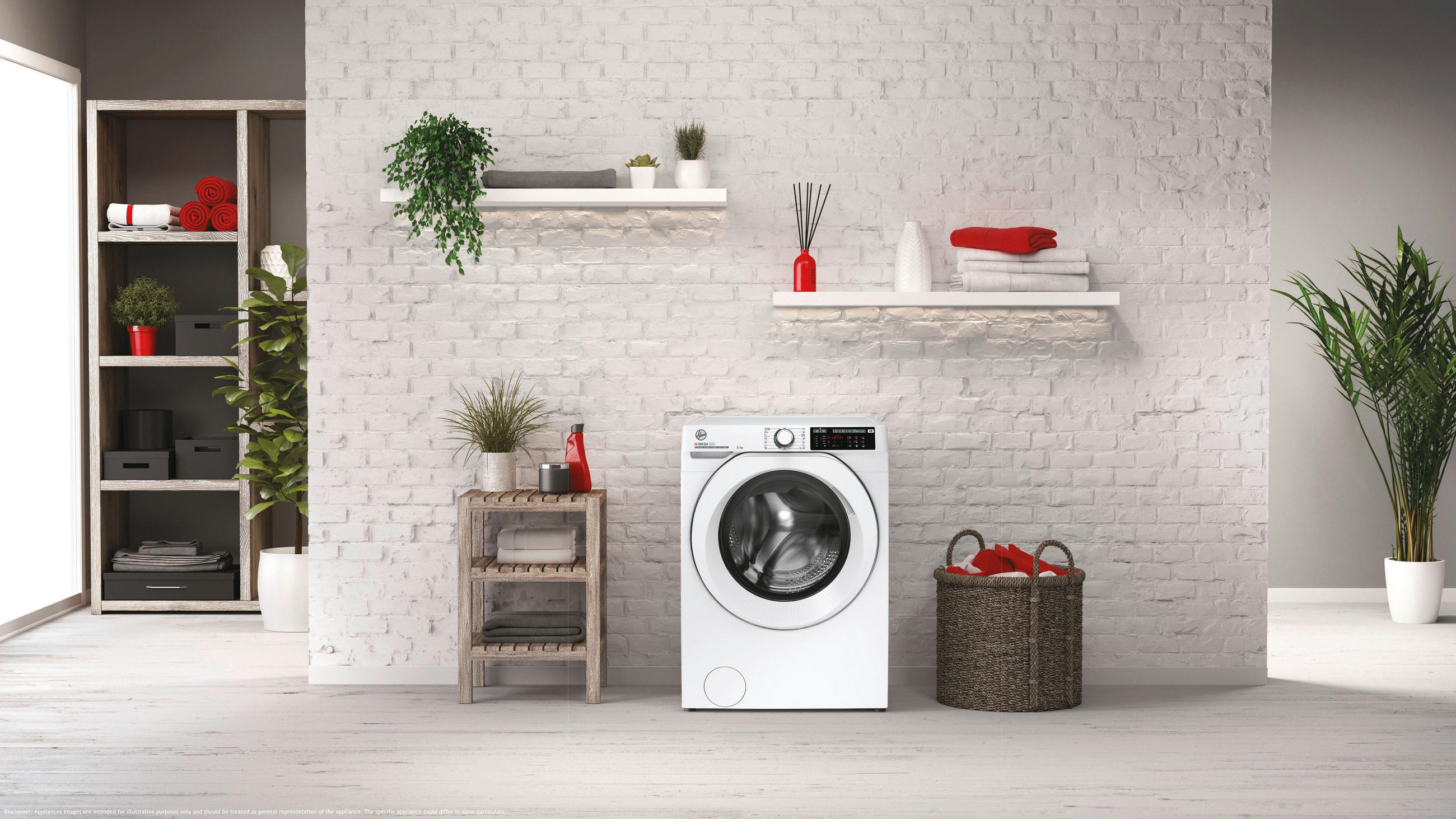 WASCHMASCHINE HWQ 49AMC6/1-84  - Weiß, Basics, Kunststoff/Metall (60/85/54cm) - Hoover