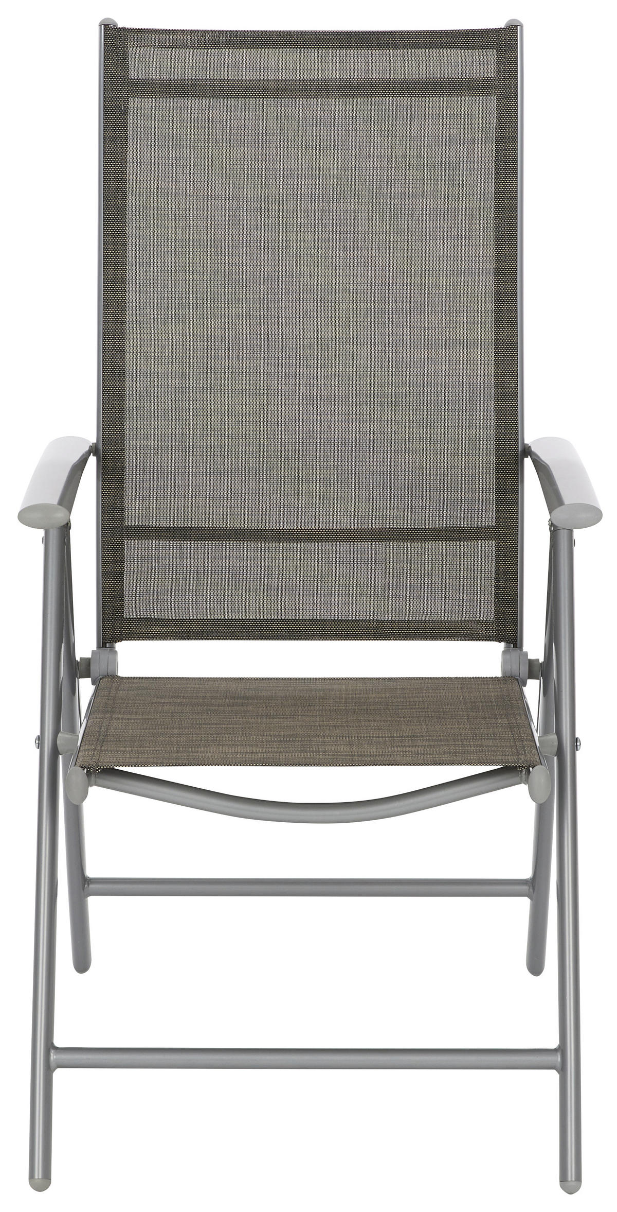 SCAUN PLIANT DE EXTERIOR in metal, textil argintiu, maro deschis  - argintiu/maro deschis, Design, metal/textil (56/106/64cm) - Xora